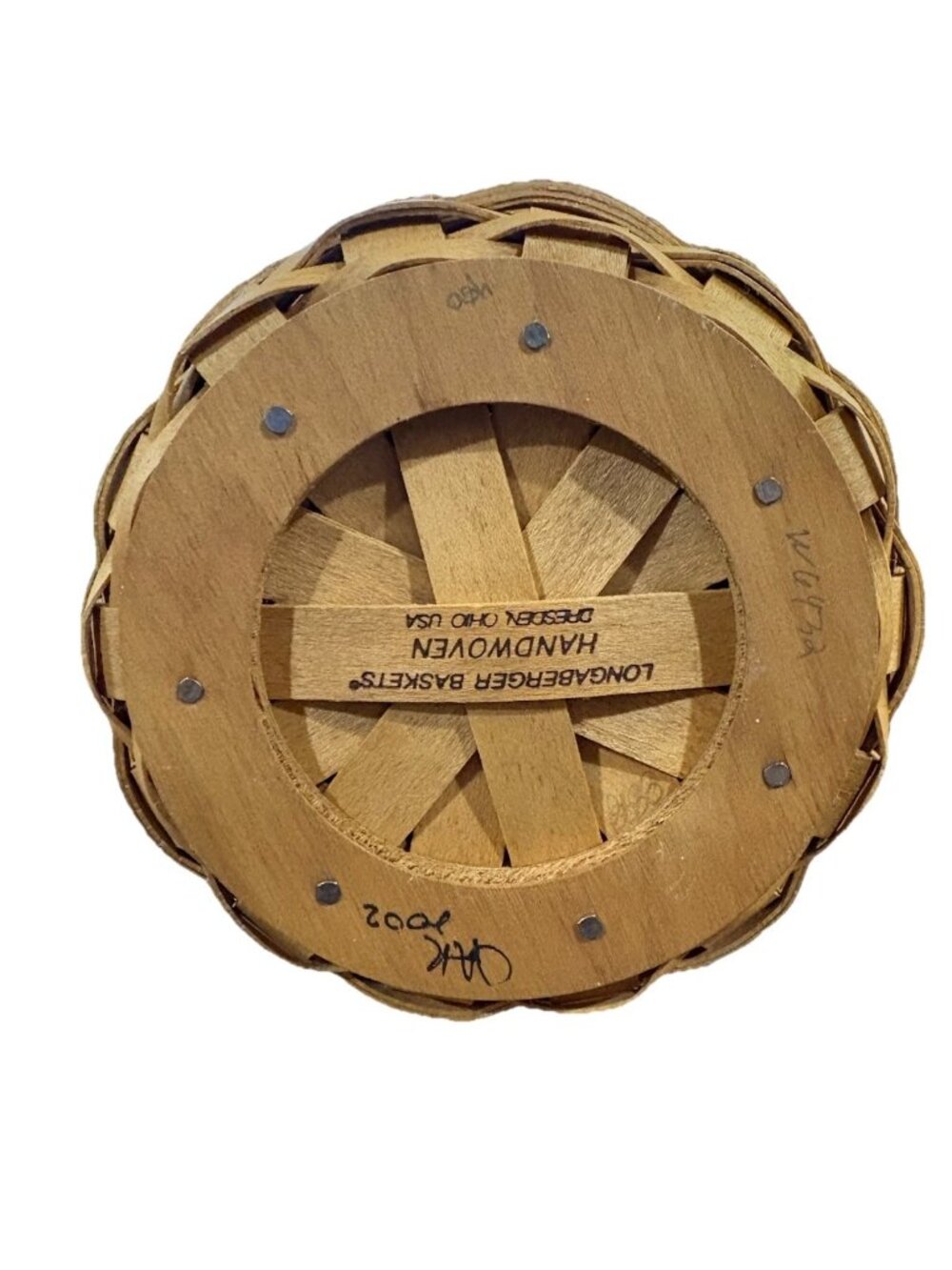 Longaberger Vtg Hostess Appreciation Basket 2003 W/Green Pin Cushion Lid & Liner - Picture 2 of 5